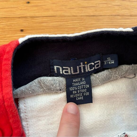 Nautica vintage red/white/blue flag embroidered jumpsuit romper - Picture 5 of 5